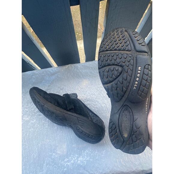 Merrell Women’s Ortholite Black and Grey Buckle Slip On Shoes Sz 8 US - Picture 7 of 9